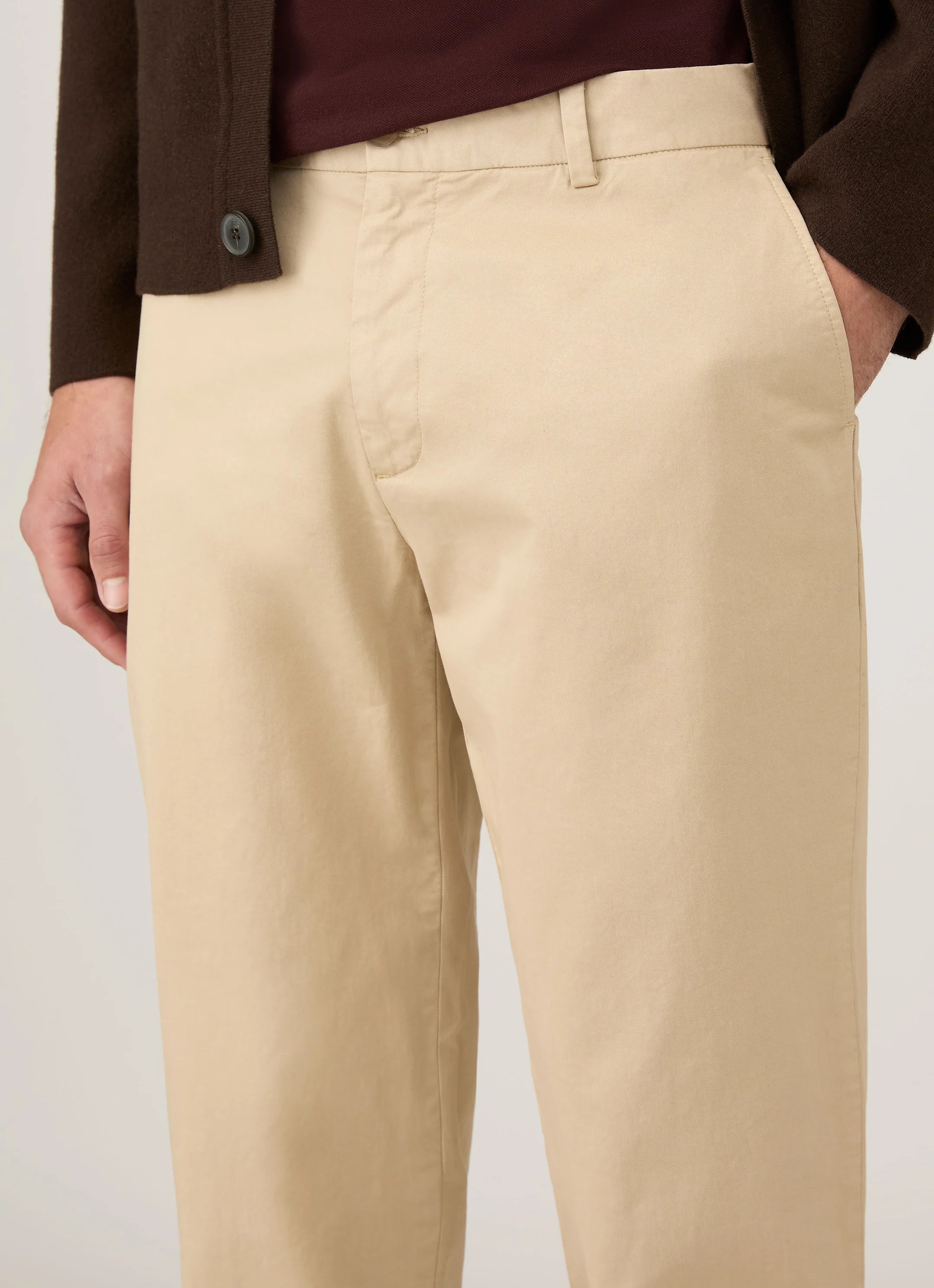 Sunspel Regular Fit Chino - Light Stone