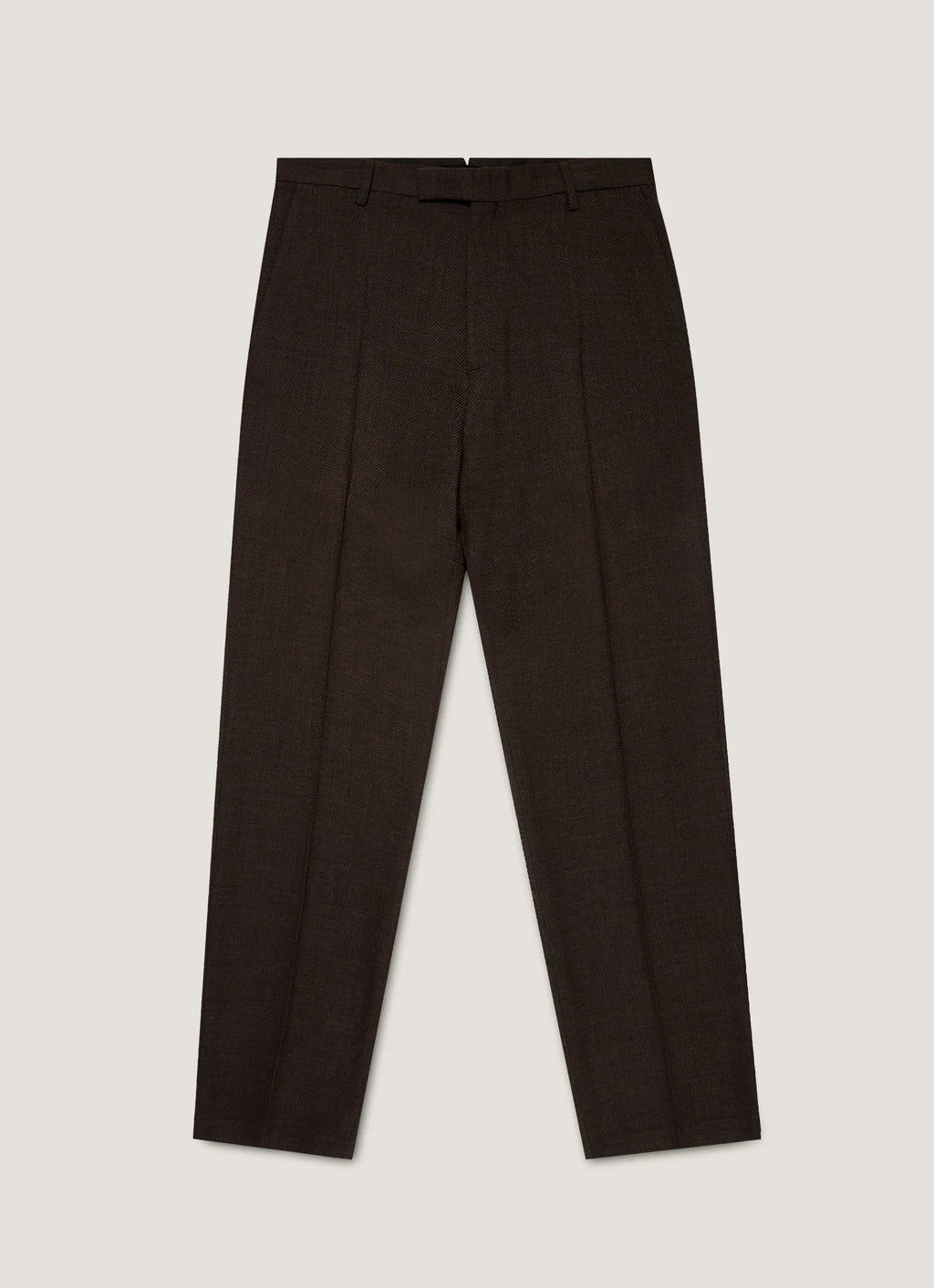Sunspel Textured Wool Trouser - Truffle