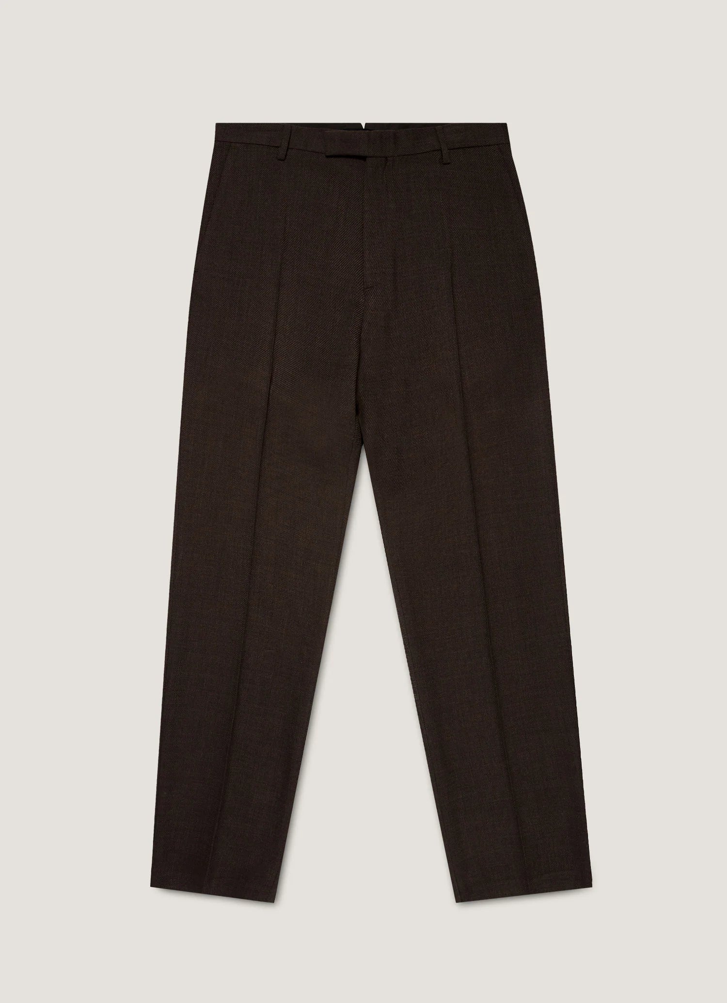Sunspel Textured Wool Trouser - Truffle