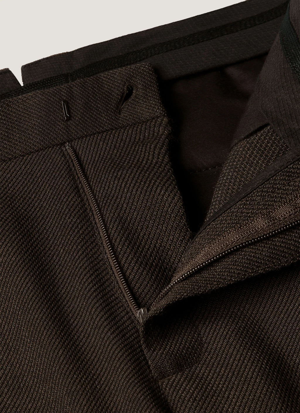 Sunspel Textured Wool Trouser - Truffle