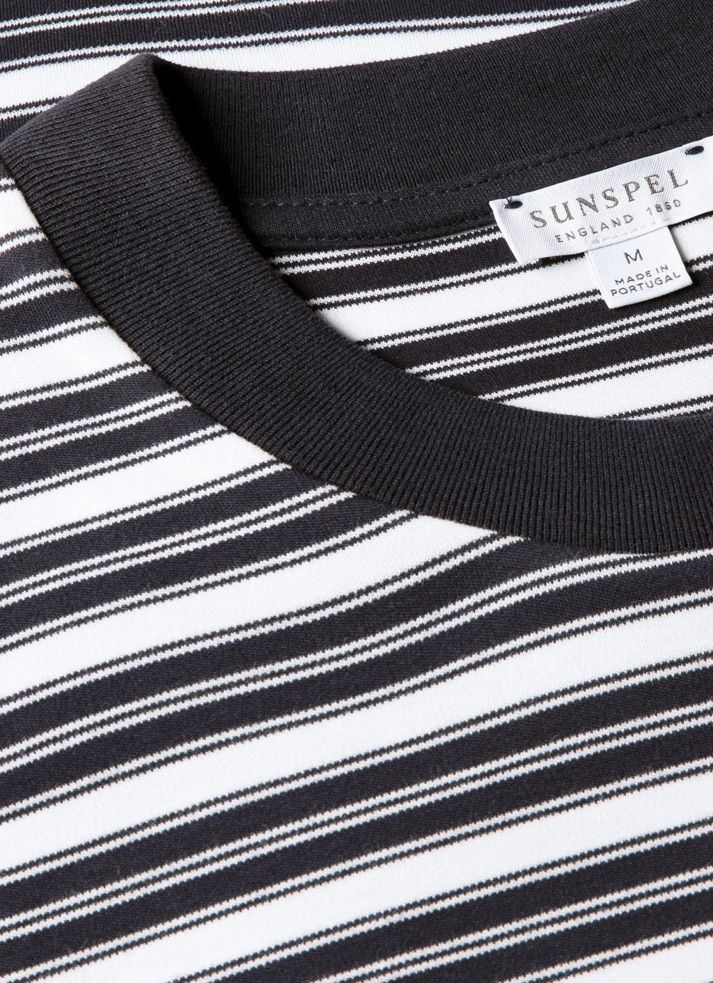Sunspel Relaxed Fit Heavyweight T-Shirt - White/Navy