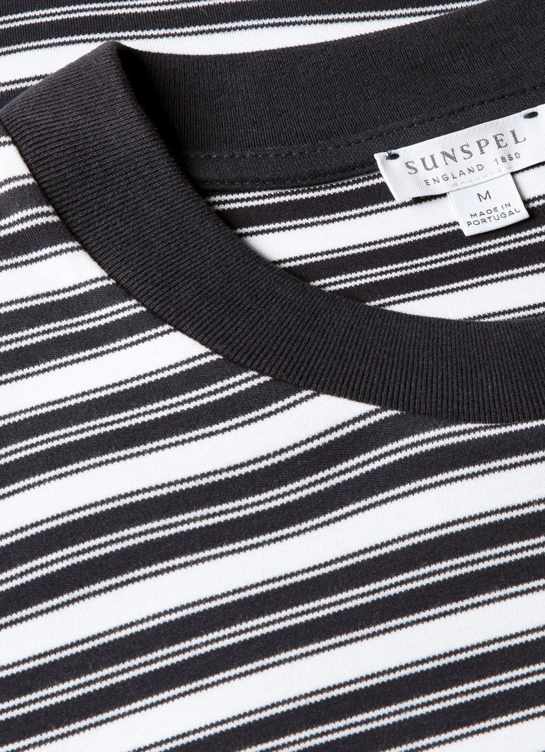 Sunspel Relaxed Fit Heavyweight T-Shirt - White/Navy