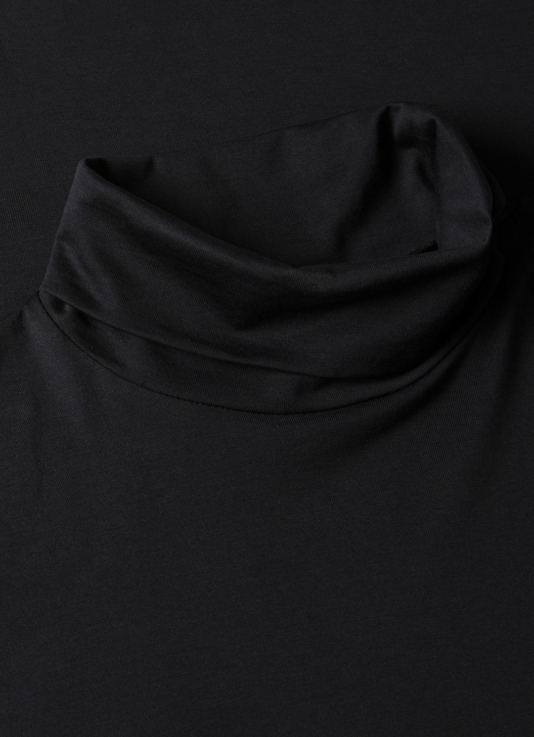Sunspel Long Sleeve Roll Neck T-Shirt - Black